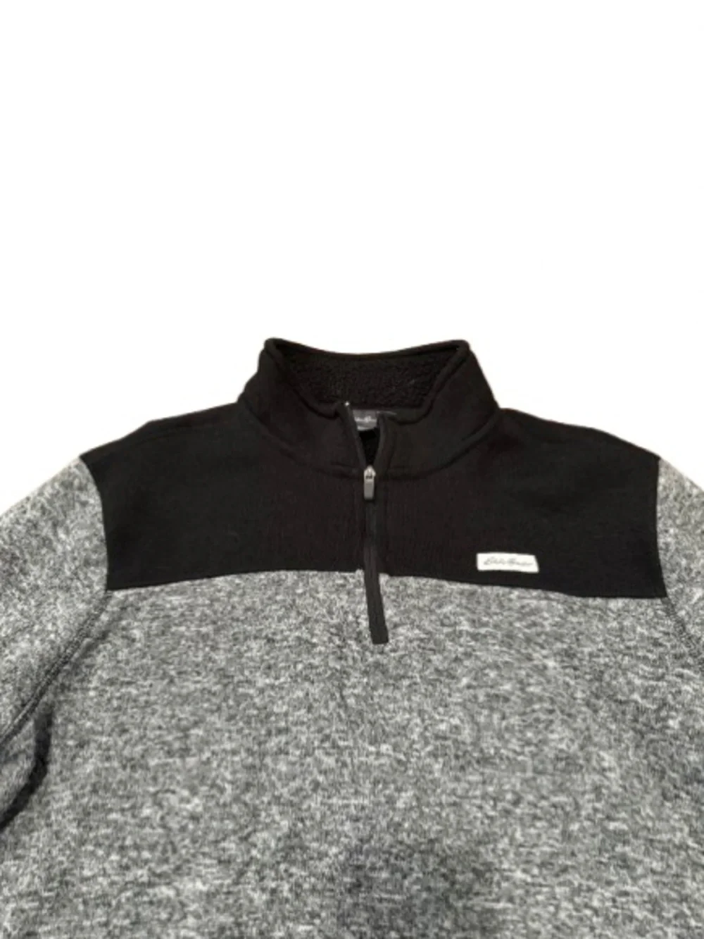 Eddie Bower Men's Heather Gray Quarter-Zip Sweater Pullover Size XXL